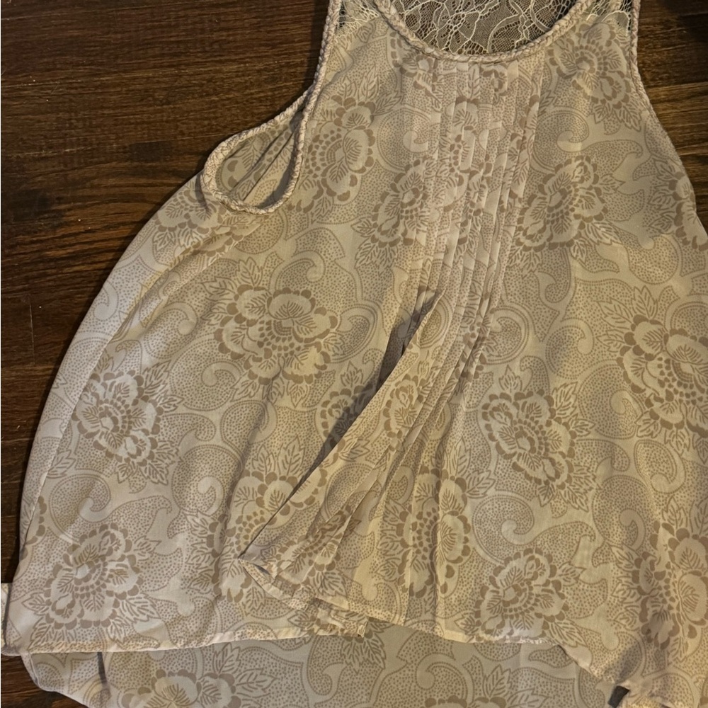 Cruel girl size M dressy tank top with rope braided sleeve trimmings